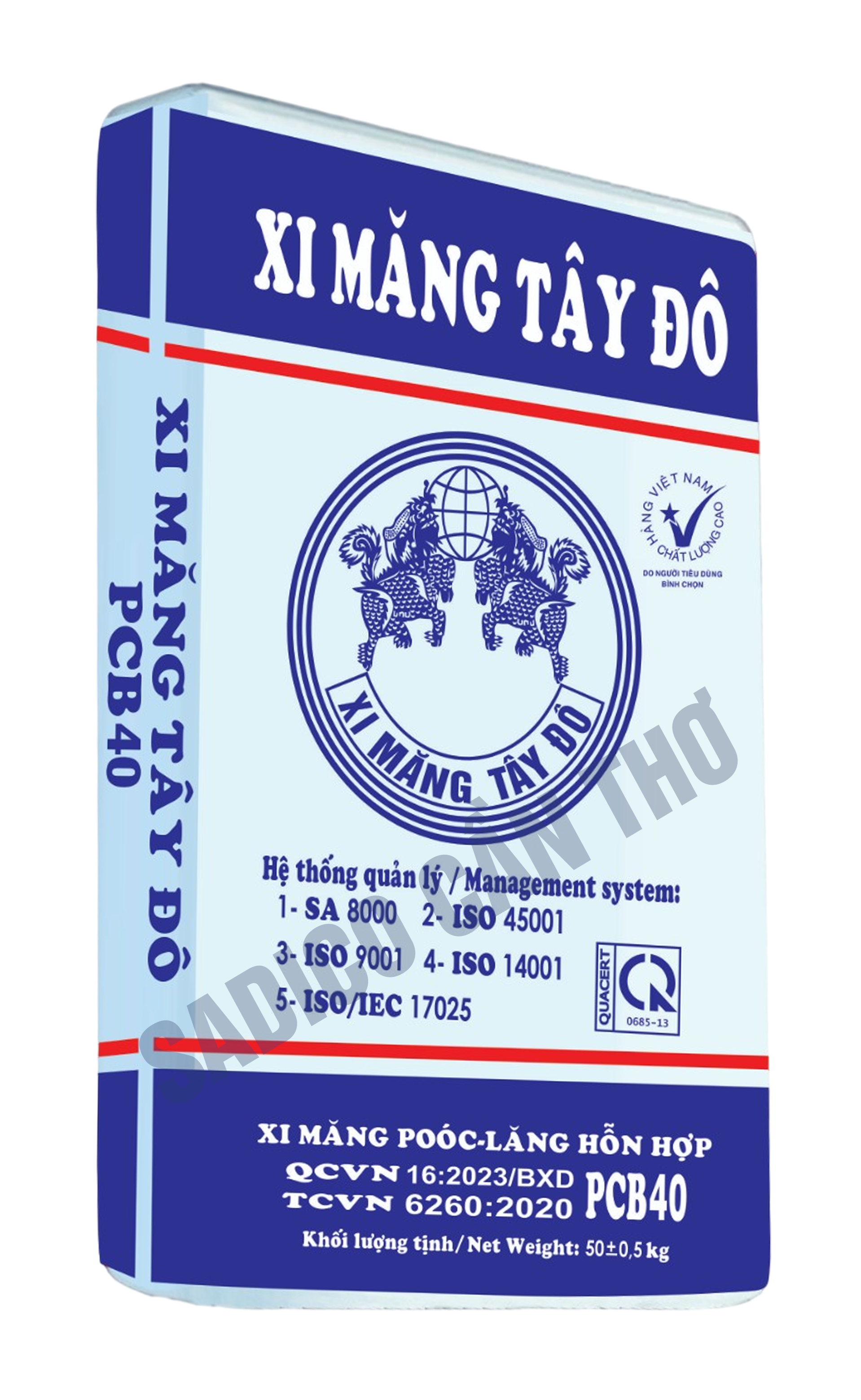 Vỏ bao XM Tây Đô PCB 40 Xanh