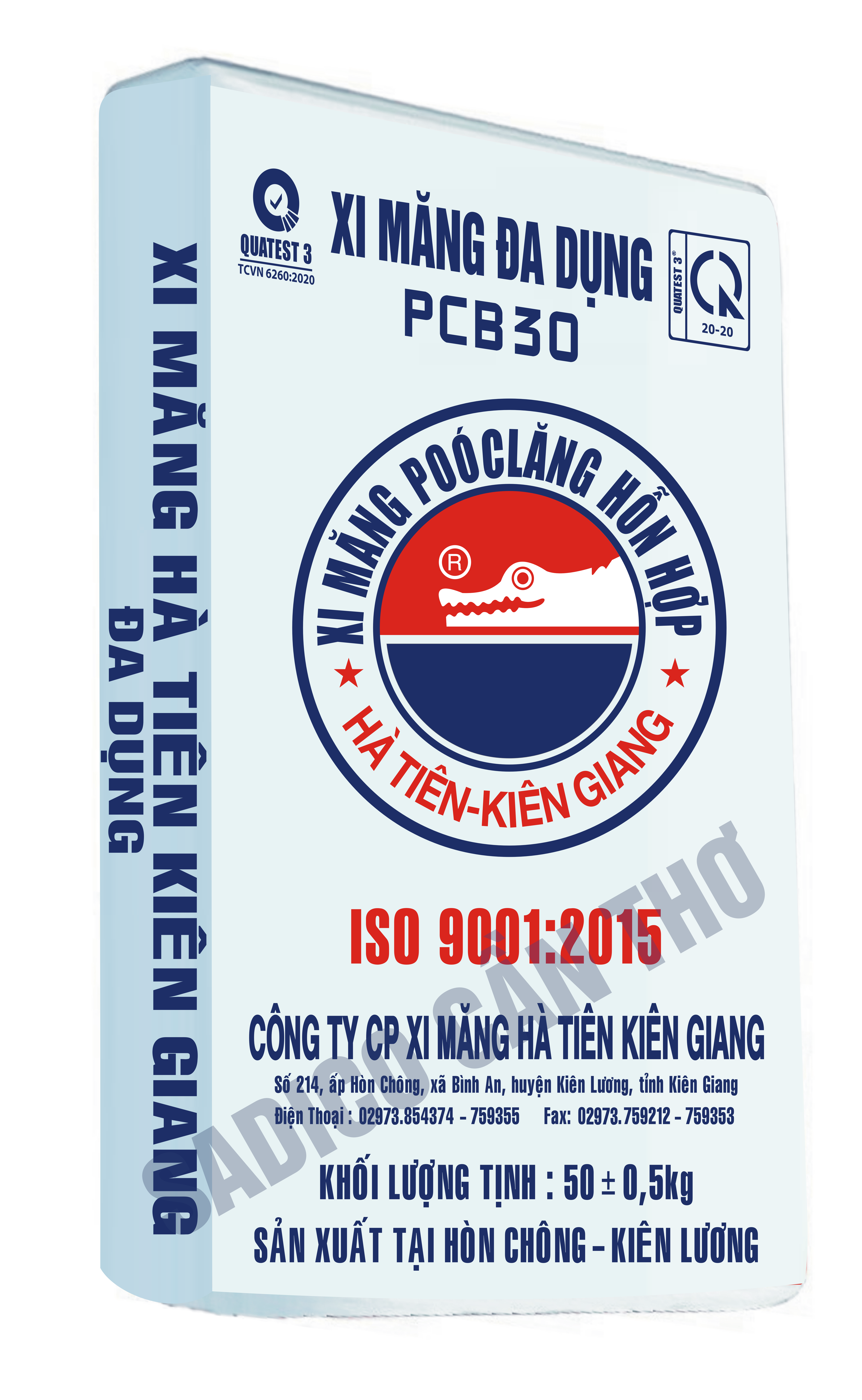 Vỏ bao Xi Măng Hà Tiên-Kiên Giang Da Dụng PCB 30 Xanh